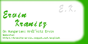 ervin kranitz business card